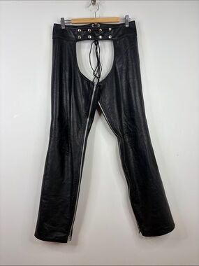 Northbound Leather Chaps Mens Large Lace Up Zip Pants Made in Canada
